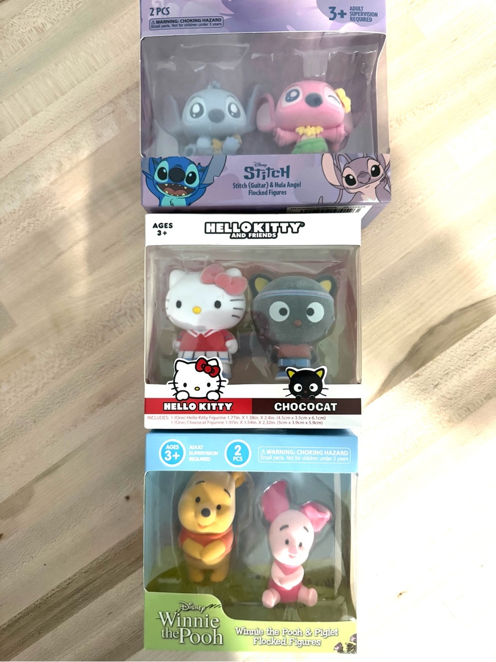 Flocked Figurines! Super soft & fuzzy HELLO KITTY POOH STITCH